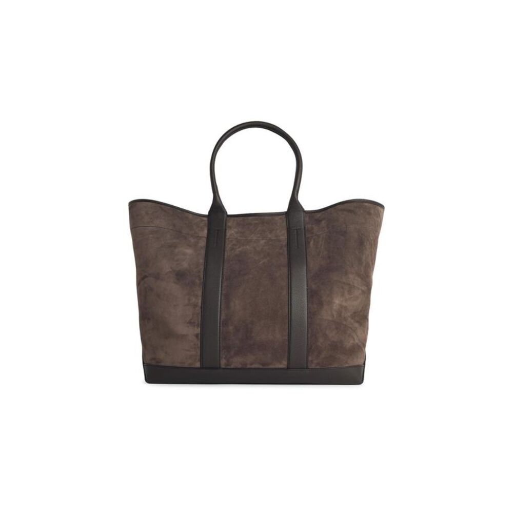 Tom Ford Large 'Tote' Brown Suede Bag Men